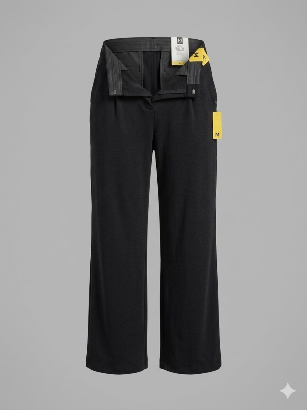 Member’s Mark Women’s Wide Leg Trouser Pants Black Size M NWT Stretch